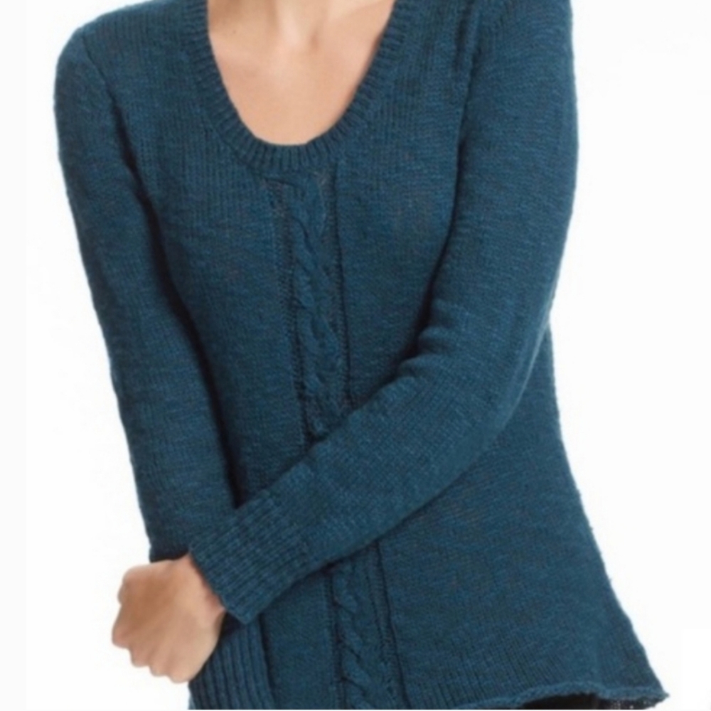 CAbi Blue Knit Sweater. Size M